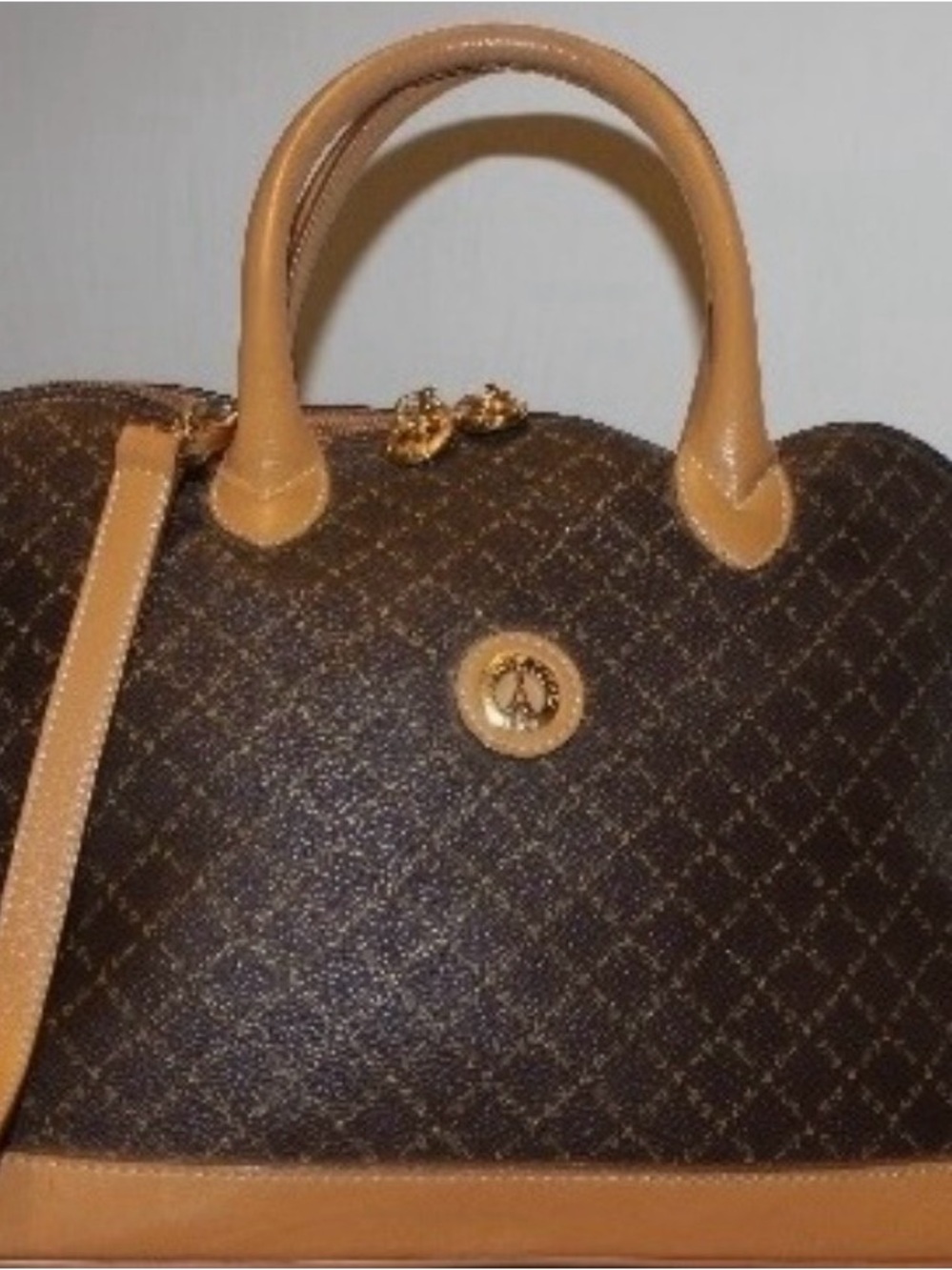 Rioni Classic Women's Dome Satchel in Brown and Tan